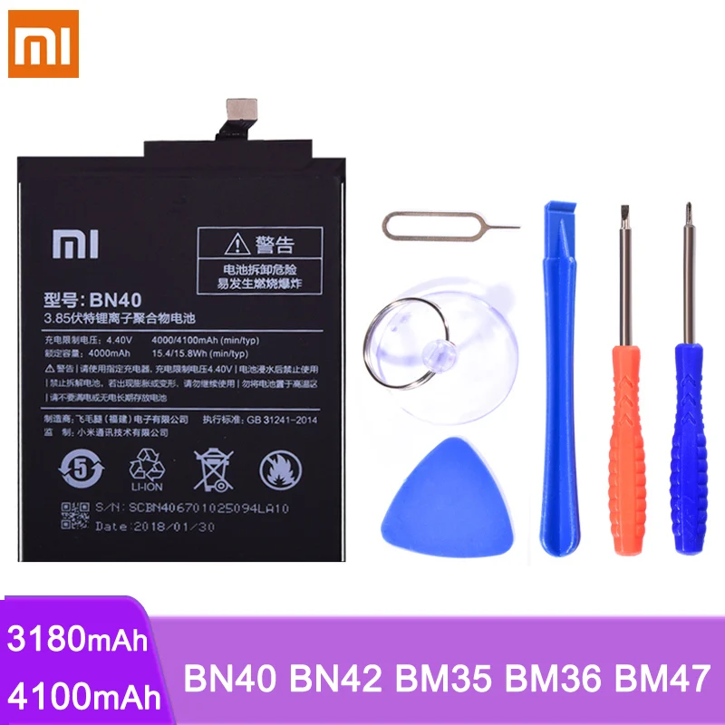 BN40 BN42 BM35 BM36 BM47 для Xiaomi Redmi 4 Pro 3 3S 4X Mi 4C Mi4C 5S Mi5S батарея замена Мобильный телефон