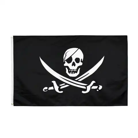 Флаг пирата с черепом, 90x150 см