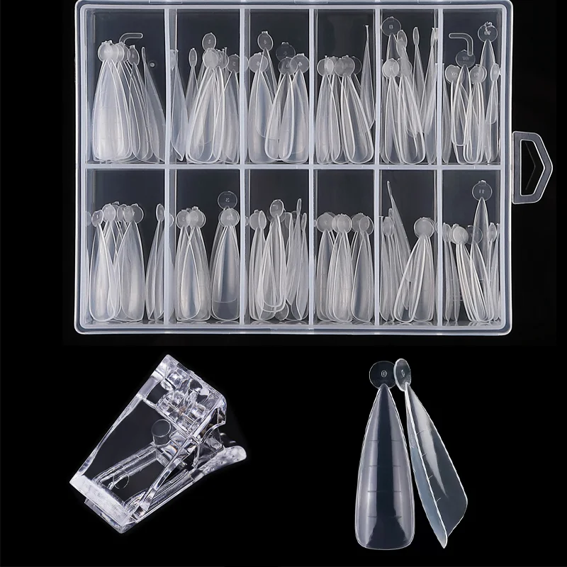 

120/60pcs Nail Extension Forms For Quick Building Gel Extend Mold Tips 5/1Pcs Clip For Poly Nail Gel Building For False Nails