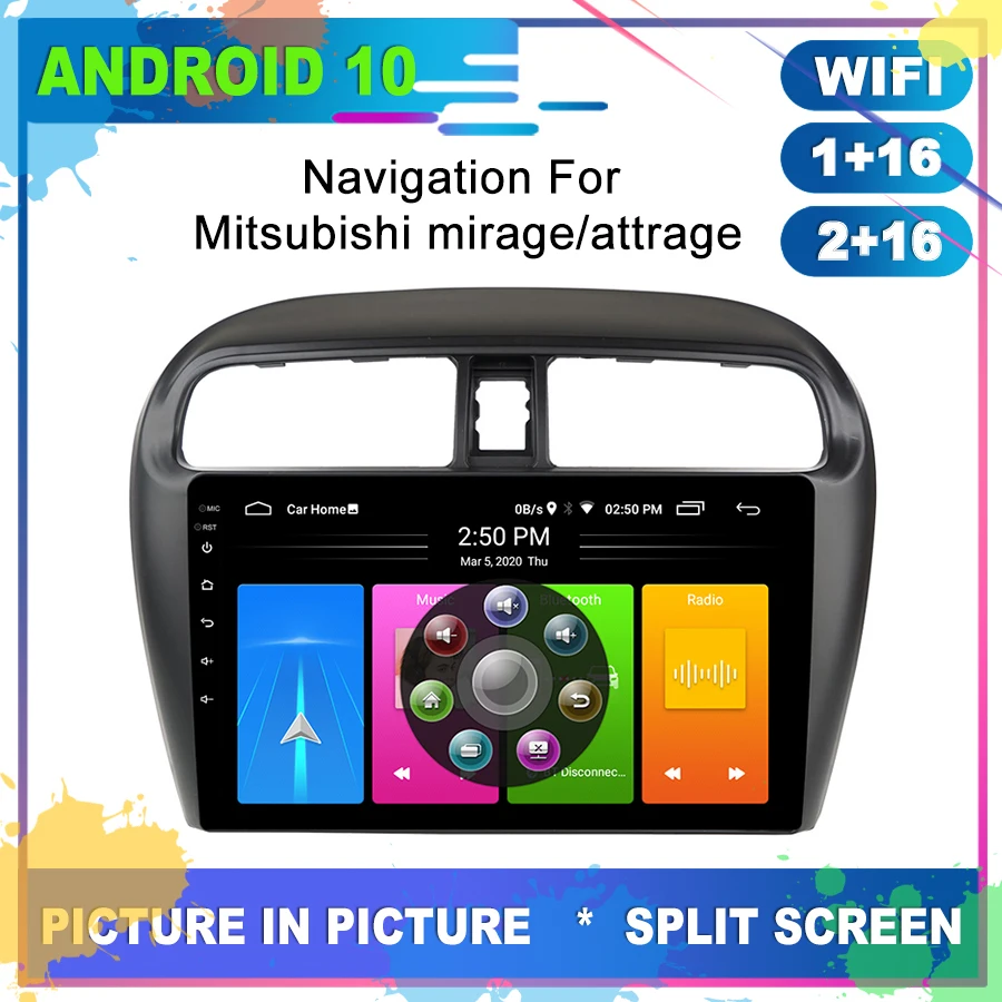 GPS навигация для Mitsubishi Mirage Attrage Dvd Automotivo Авторадио 2Din Android стерео Мультимедиа Carplay