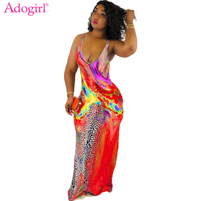 Женское платье на бретелях Adogirl повседневное летнее с принтом под змеиную