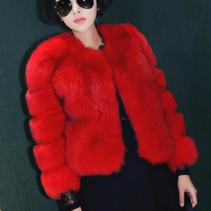 

Urumbassa women's Faux fur Fashion warmed short coat Spring/Autumn/winter Plus size XXXL jackets