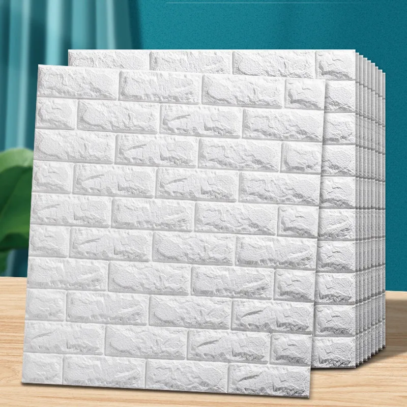 

Self-Adhesive Foam Wall Sticker 10PCS 3D Brick Wall Panel Living Room Brick Stickers Retro Bedroom Kids Brick Papers Home Decor