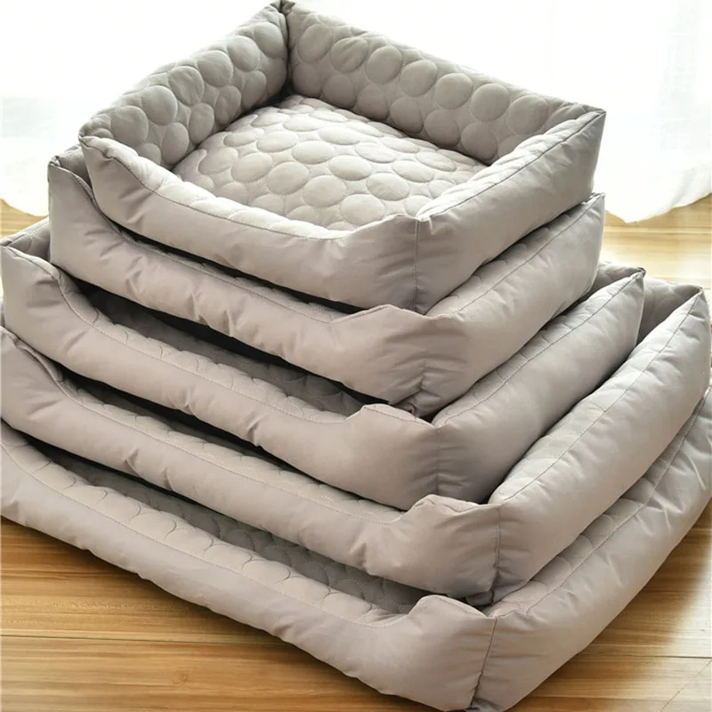 

2021 baby soft large Pet Dog Bed Cat kennel Warm Cozy Dog House Soft Cooling Mat Pad Summer Dog Beds Mats Waterproof Kennel