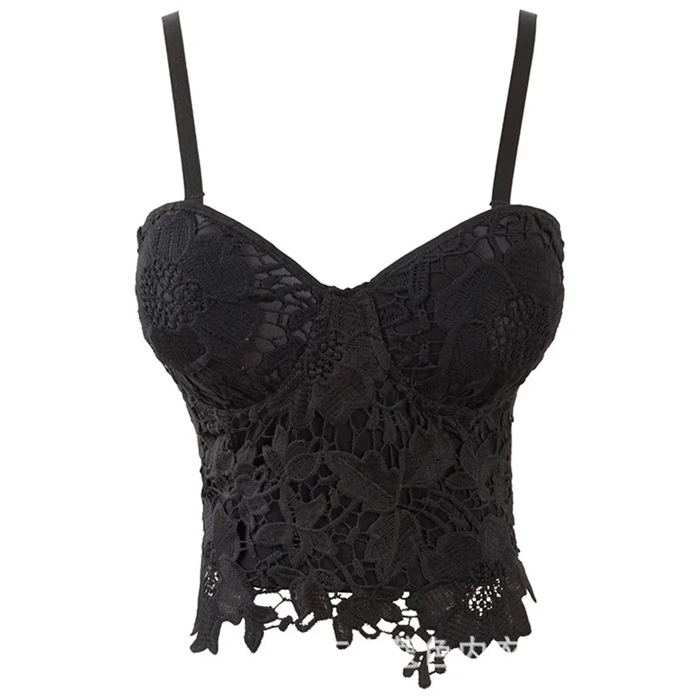 2021 сексуальный черный и белый кружевной Женский корсет укороченный топ