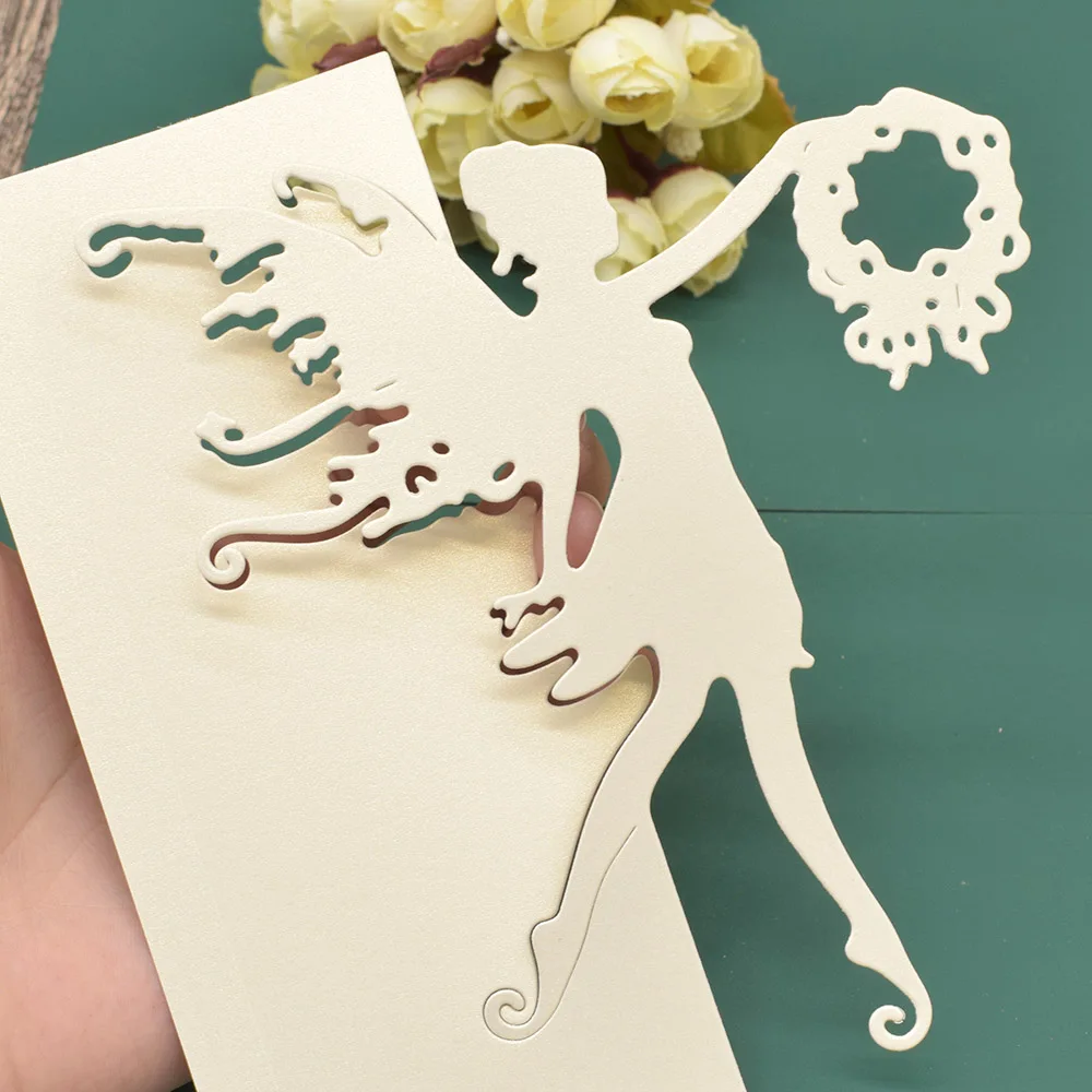 Большой размер Ангел Фея рамка металлические режущие штампы для альбома