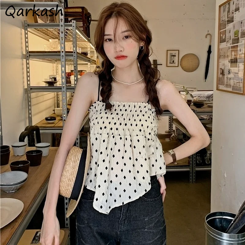 

Женская майка, шикарный Милый уличный Топ Ulzzang с милым принтом, подходящие ко всему топы для девушек в колледже, стильные тонкие бретельки