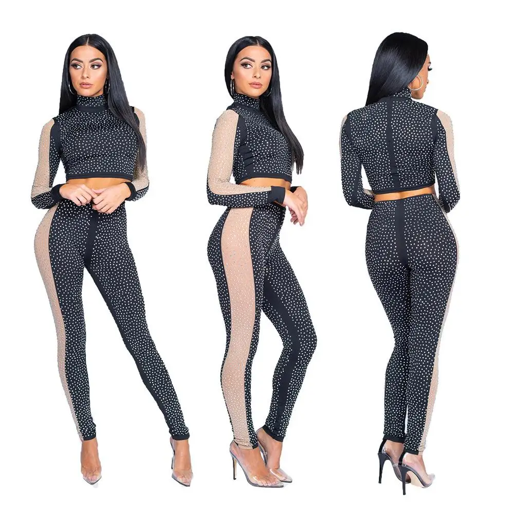 

Женские однотонные брюки с длинным рукавом и круглым вырезом ZITY