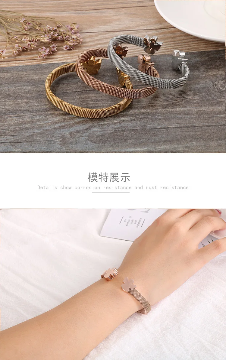 Новое поступление, женские браслеты,, Bijoux, нержавеющая сталь, в форме ангела, золото/серебро/розовое золото, сетчатые браслеты и браслеты, колье
