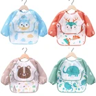 Милые детские нагрудники с длинным рукавом, водонепроницаемые Разноцветные Детские банданы, нагрудники для кормления