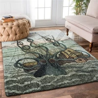 octopus pirate ship 3d printed carpet mat for living room doormat flannel print bedroom non slip floor rug 02