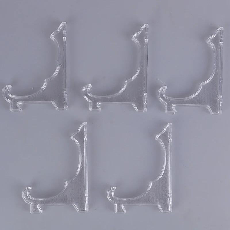 

5PCS Mini Clear Plastic Coin Minerals Plates Cards Badge Display Easel Stand Holder