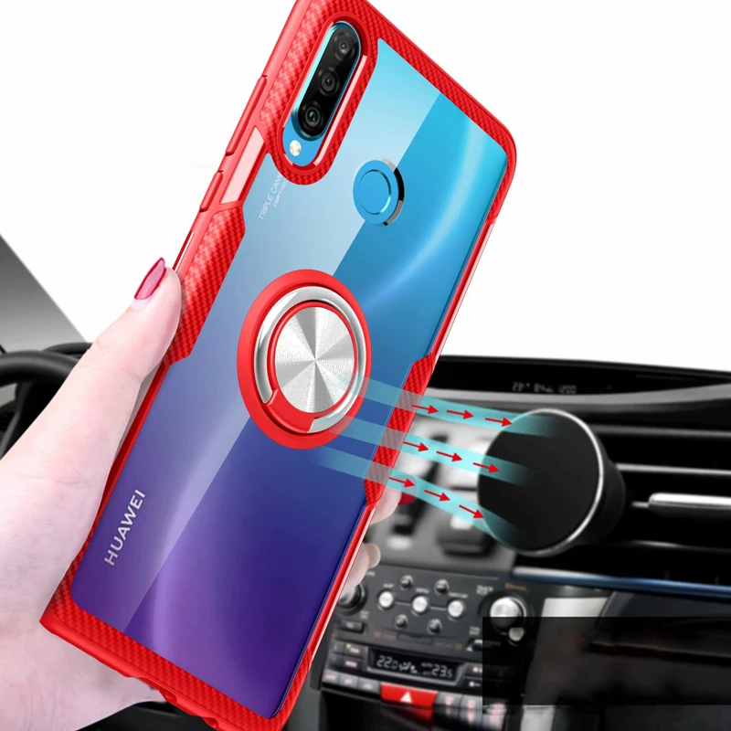 Прозрачный автомобильный держатель магнитные чехлы для телефонов Huawei Honor 20s P30 Lite