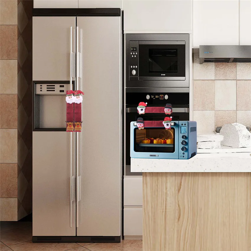 4pcs Fridge Handle Covers Christmas Microwave Oven Dishwasher Door Cover Decorations for Home | Дом и сад