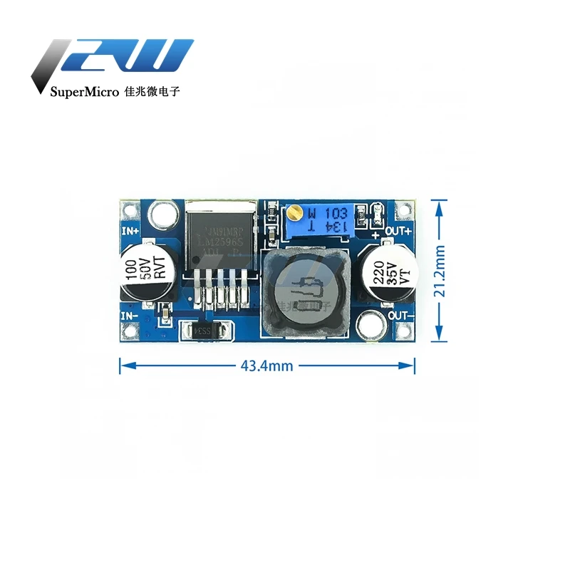 Бесплатная доставка! DC бак Module_LM2596 Module_3A Регулируемый Напряжение регулятор Module_12V