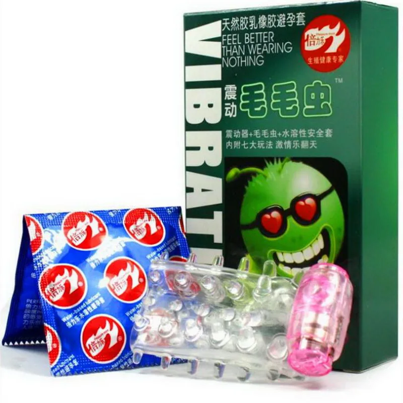 4 шт. Caterpillar презерватив с вибрации Вибратор для дополнительной женской