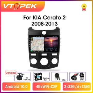 vtopek 9 4g carplay 2din android 10 0 car radio multimedia video player navigation gps for kia cerato 2 td 2008 2013 head unit free global shipping