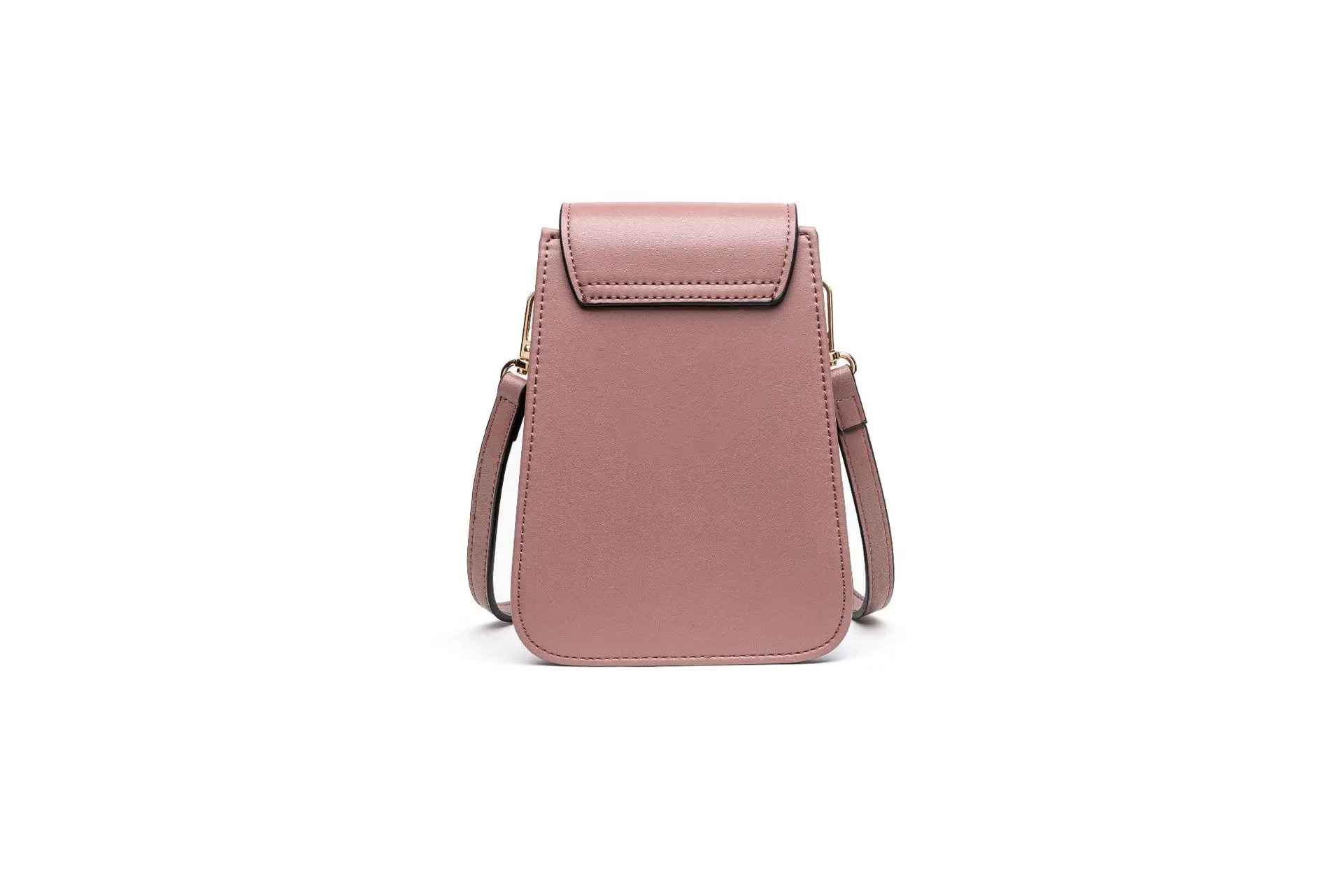 Heart Pendant Decor Solid Color Mobile Phone Bag Hasp Open Long Strap Card Pouch Wallet Women's Mini Shoulder Crossbody Bags