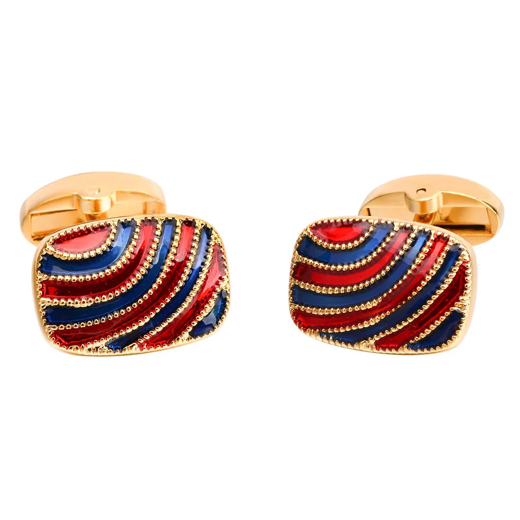 

SAVOYSHI Classic Square Cufflinks for Mens High Quality Shirt Cuff buttons Gold color Enamel Cuff links Wedding Gift Jewelry