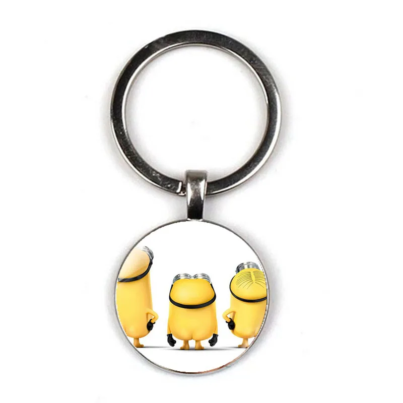 Despicable Me Minion Action Movie Glass Cabochon Keychains for Kid
