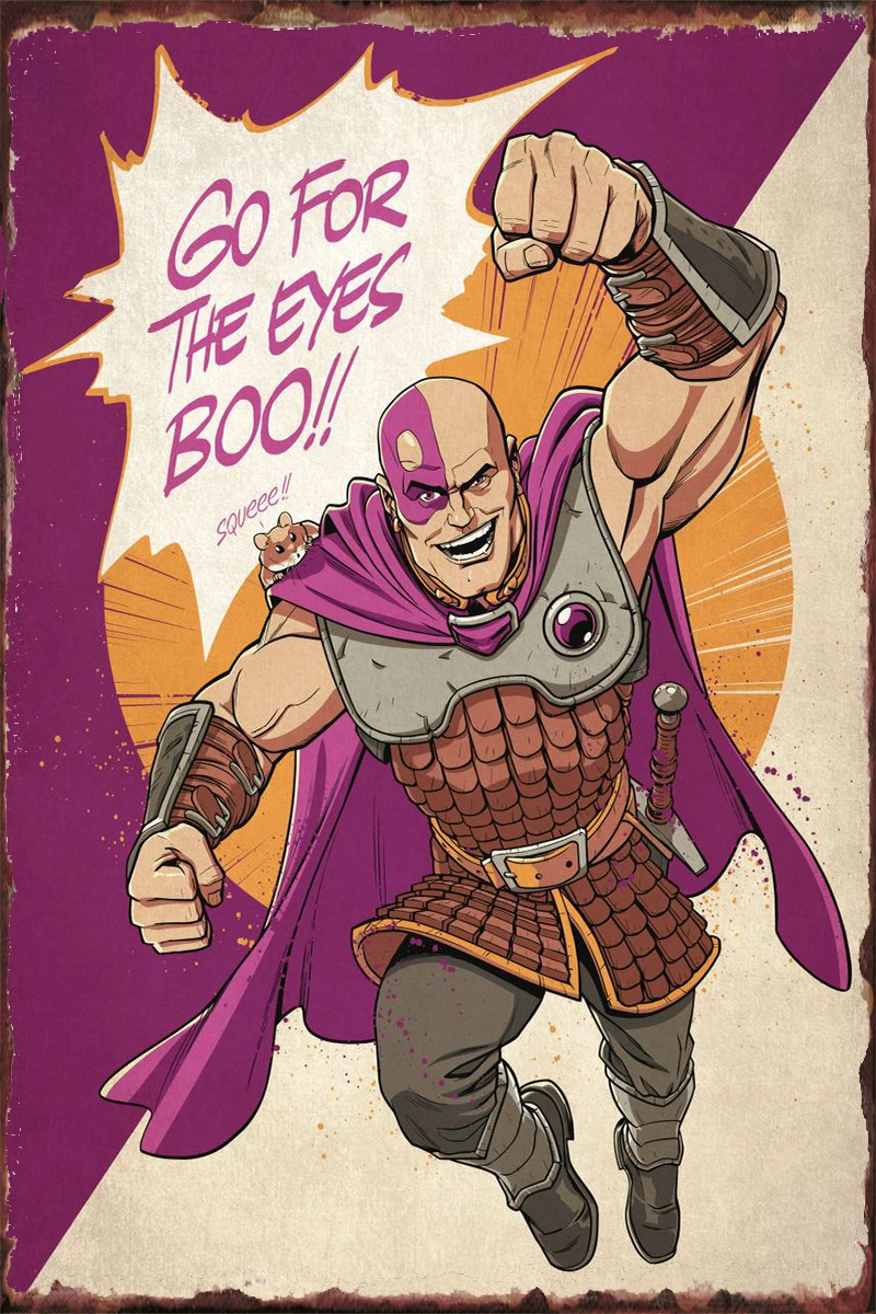 

Minsc Go For The Eyes Boo! Металлический жестяной знак, оловянные таблички, Настенный декор, украшение для комнаты в стиле ретро, для клуба, мужской пещ...