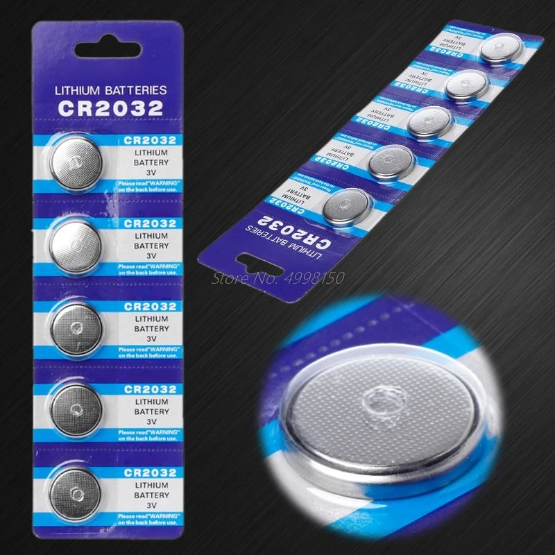 5PCSButton батарея 3V CR2032 BR2032 DL2032 ECR2032 литиево ионная Акция часы Компьютер Электронный