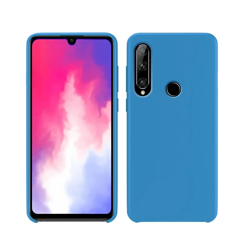 Для huawei P30 Lite чехол из настоящего мягкого жидкого силикона чехол для huawei P20 Lite P30 Pro Защитный матовый чехол - Цвет: Синий