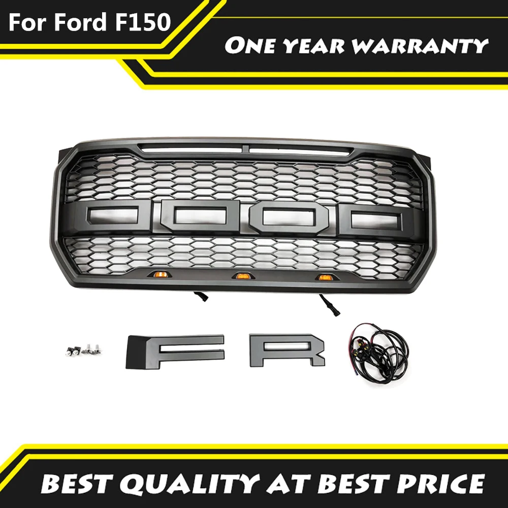 MODIFIED FRONT BUMPER RACING GRILL GRILLS FIT FOR FORD F150 F-150 2015 2016 2017 RAPTOR STYLE GRILL MESH PICKUP ACCESSORIES