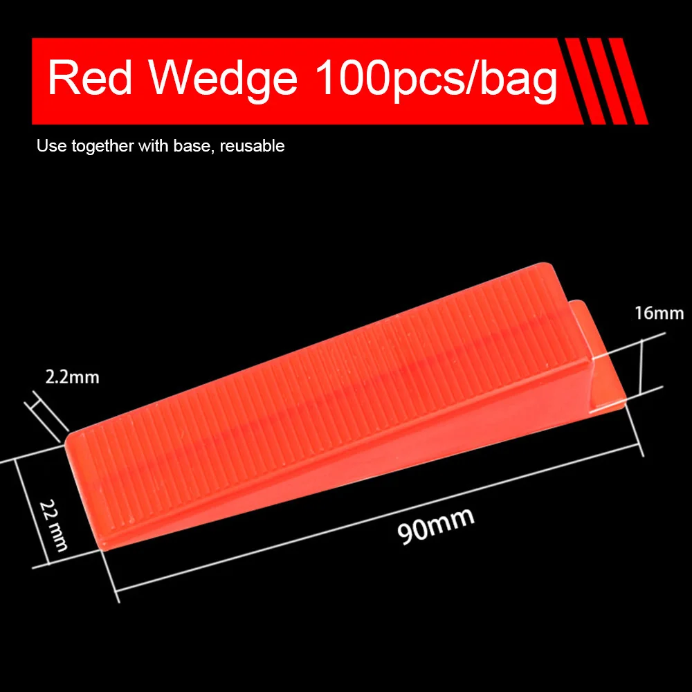 

100pcs Plastic Ceramic Tile Leveling System Tool Clips+ Wedges Tiling Flooring Tools Wedges Clips Tiles Installation Tool