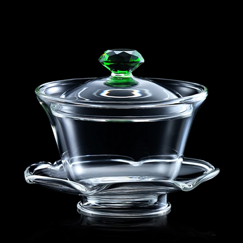 

160ml China Gaiwan Heat Resistant Glass Tea Bowl Handmade Tea Tureen Chinese Kung Fu Teaware Creative Teacup Master Cup Decor