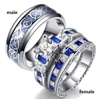 Мужские и женские кольца с драконом Carofeez, элегантные обручальные кольца из нержавеющей стали 8 мм с цирконием, подарок на день Святого Валентина
