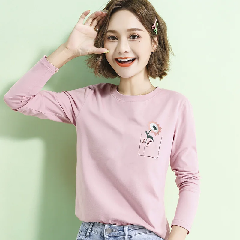 

new autumn outfit lax round neck long sleeve T-shirt fleece live female jacket