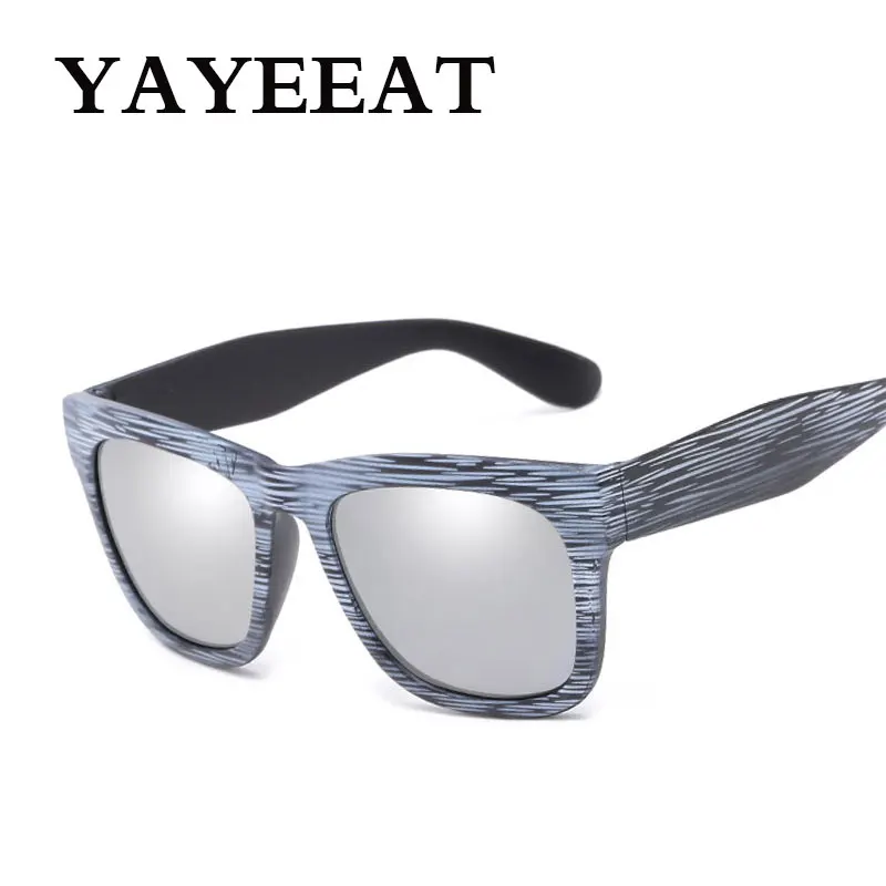 Цвет зеркальные солнечные очки с Винтаж древесины солнцезащитные Для мужчин