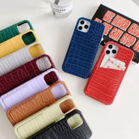 free customized name embossed crocodile leather card slot case for iphone x xr xs max 11 12 13 pro max case or 11 pro