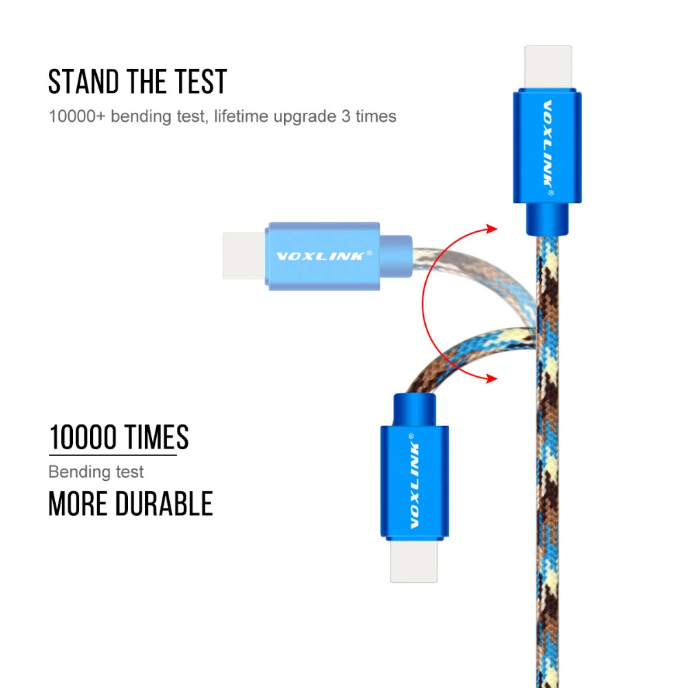 USB кабель для iPhone VOXLINK нейлоновый Плетеный зарядный кабель для мобильного телефона для iPhone X 8 8plus 7s plus 6plus 5S Кабели для телефонов