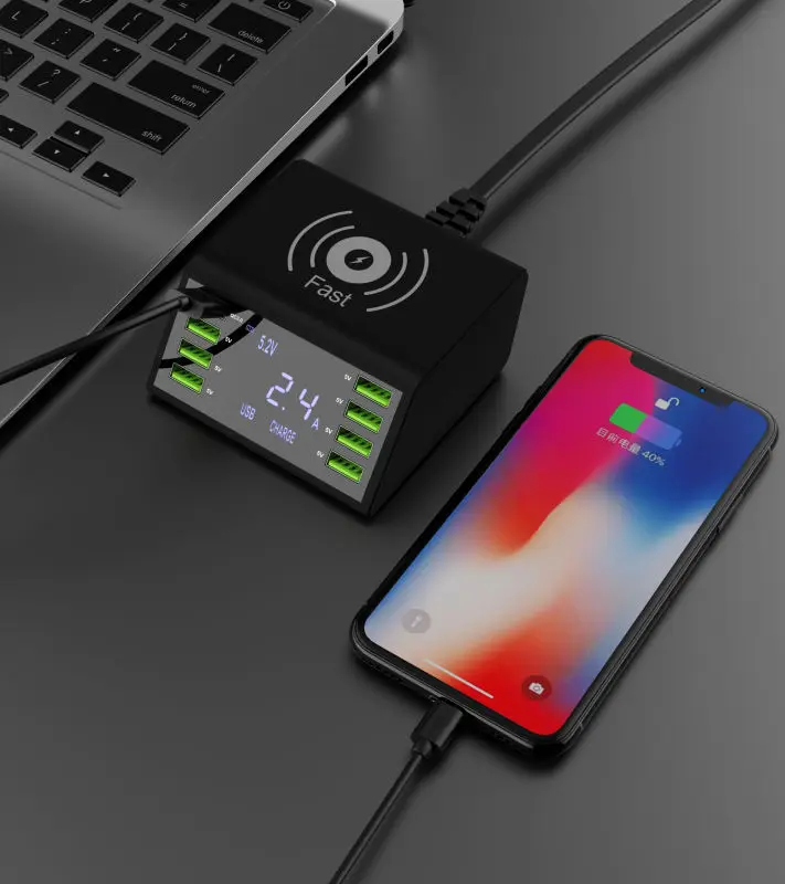 Зарядная Станция Fanshu с 8 USB портами 60 Вт 10 Вт|Зарядные устройства для телефонов| |