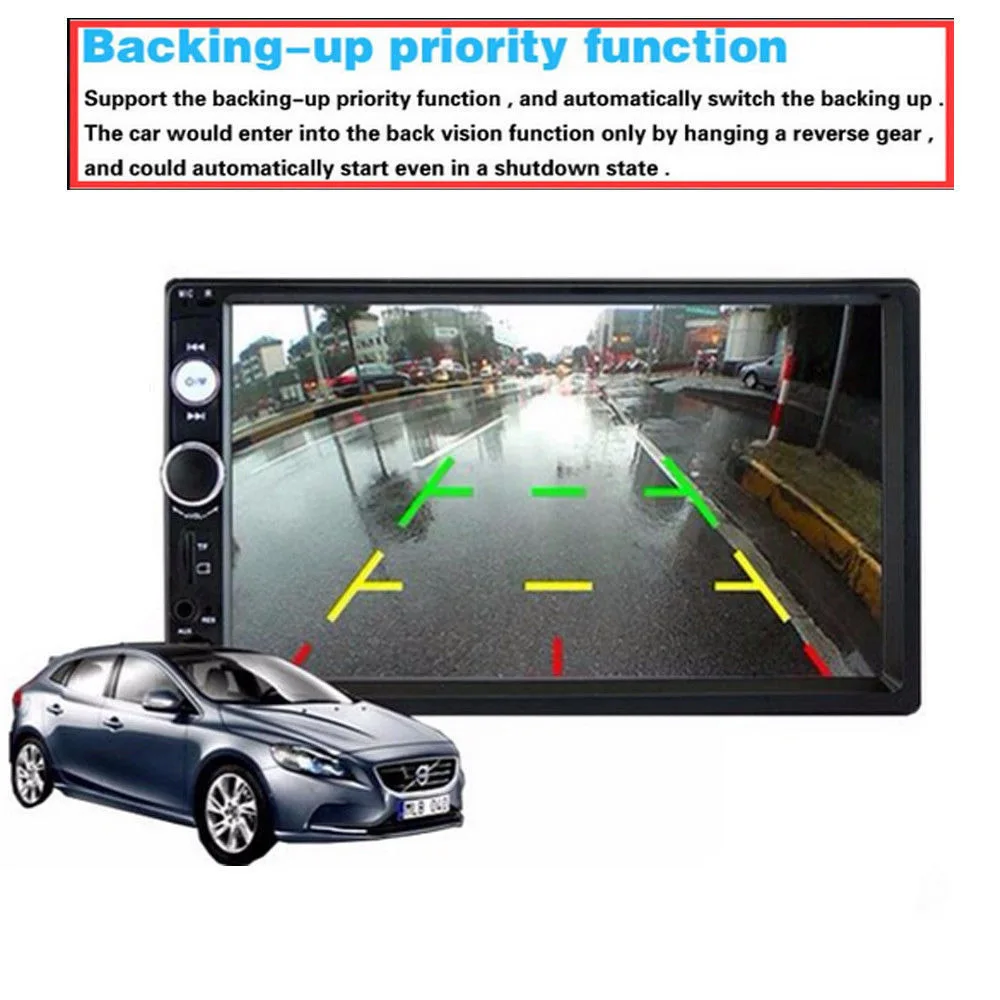 AMprime 7-дюймовый автомобильный радиоприемник HD сенсорный экран Поддержка Android Iphone