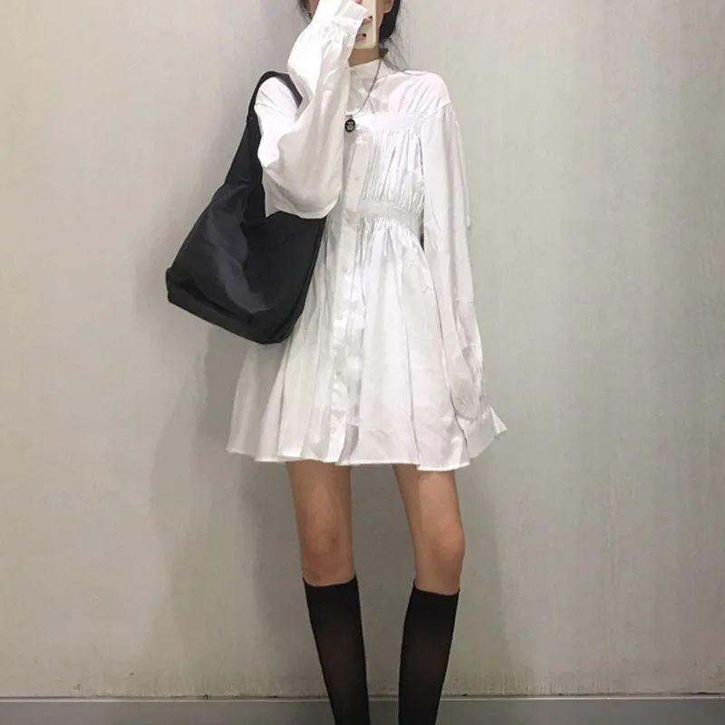 Женское винтажное платье SHENGPALAE с высокой талией стоячим воротником