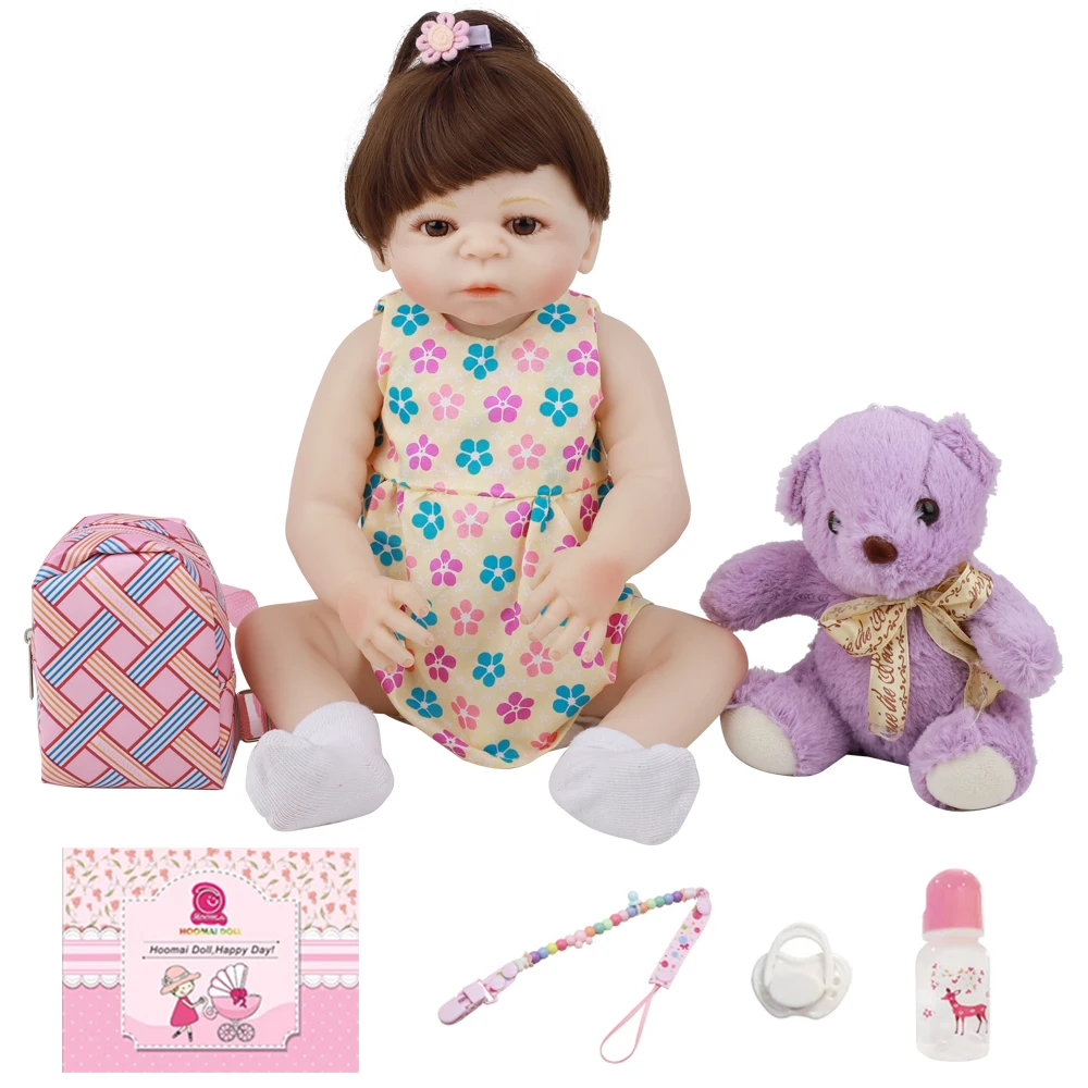 

18'' Hot Sale Bebe Reborn Baby Doll Full Body Silicone Lifelike Fashion Lovely Toy Doll For Wholesale Kid Christmas Gifts 48CM