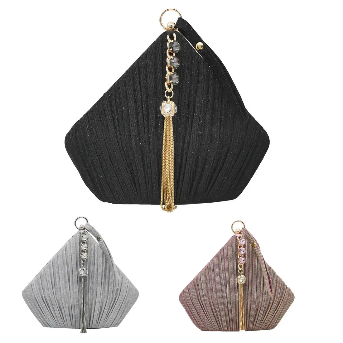 Блестящие вечерние сумки треугольные сумки-клатчи модные маленькие сумочки с