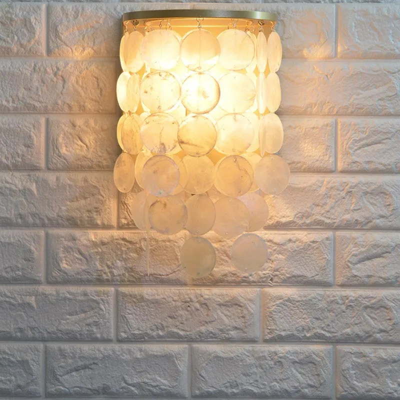 Современный скандинавский натуральная основа настенный светильник Спальня