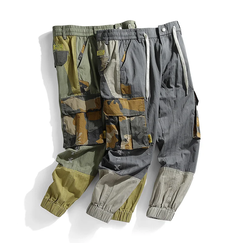 Брюки-карго мужские камуфляжные с карманами в стиле хип-хоп | Мужская одежда