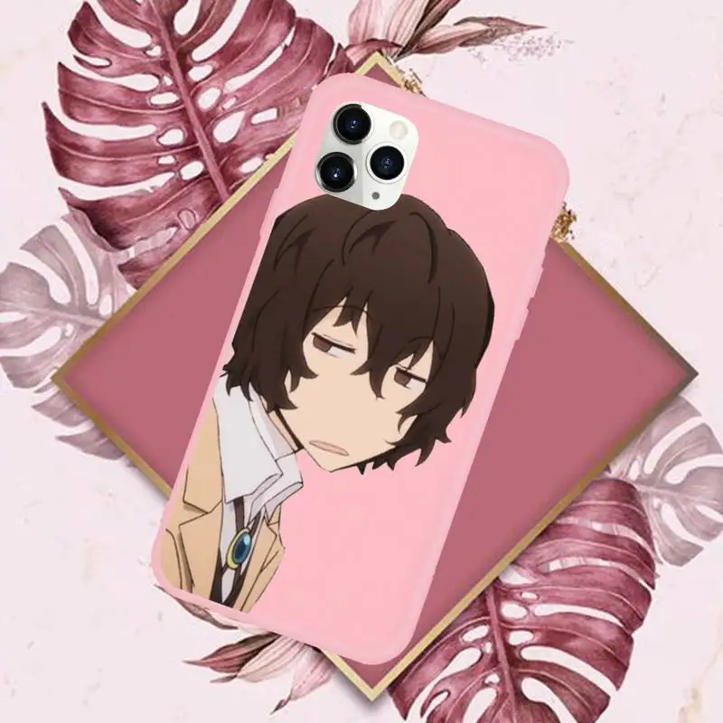 

Bungou stray Dogs anime Phone Case Pink Candy Color for iPhone 11 12 mini pro XS MAX 8 7 6 6S Plus X SE 2020 XR