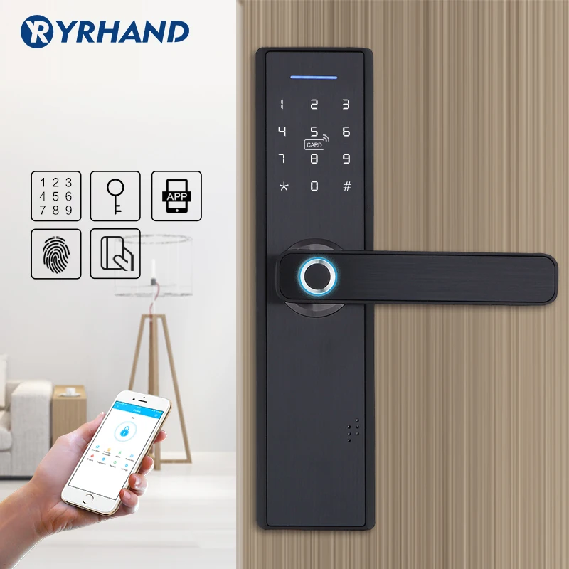 Дверной замок YRHAND с Wi Fi и Биометрическим распознаванием отпечатков пальцев