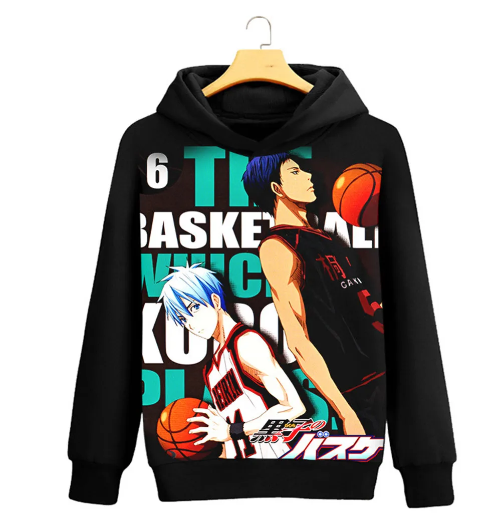 Толстовка унисекс с капюшоном Kuroko no Basuke для мужчин и женщин черный Свитшот