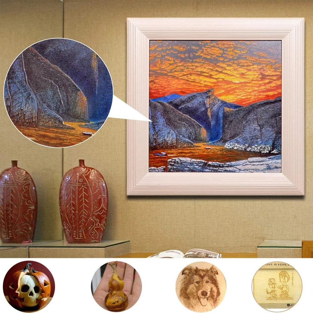 

HANDSKIT 60W Electric Soldering Iron 22 PCS Tips Adjustable Temperature Welding Solder Electric Draw Sculpture Pyrography Tool