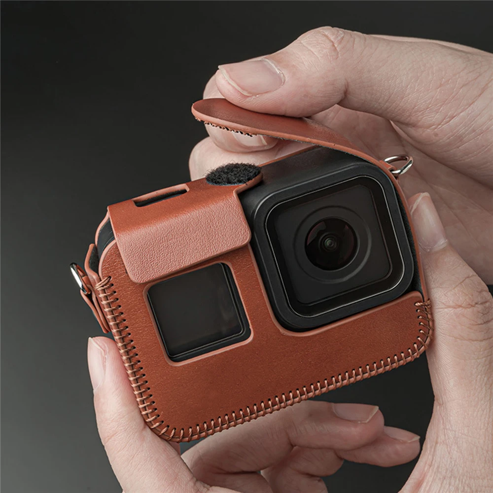 Защитный чехол из искусственной кожи с ремешком для камеры GoPro Hero 8|Чехлы