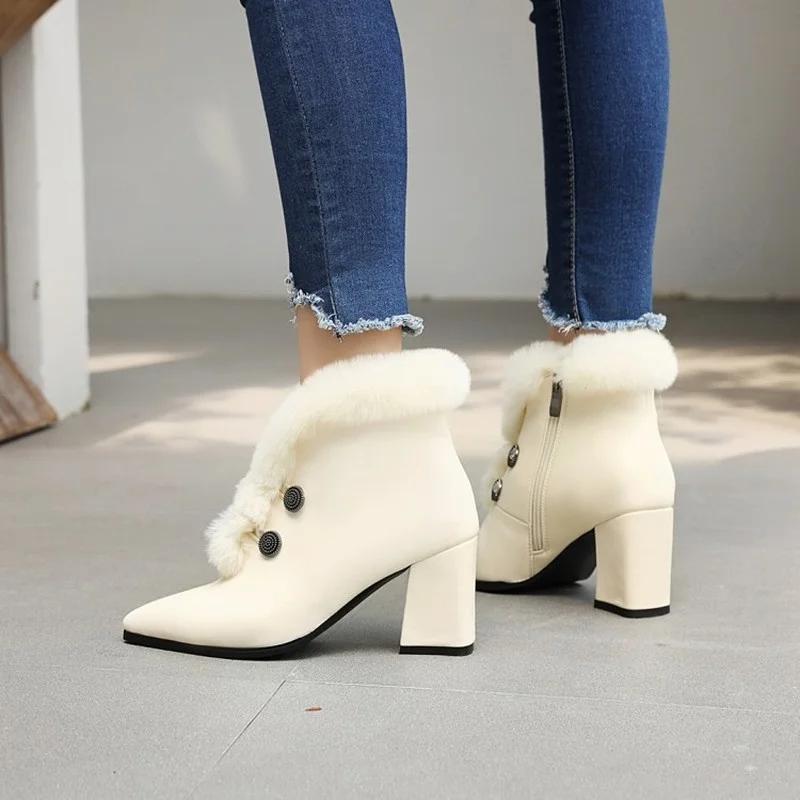 FXYCMMCQ Women's Warm Boots Winter Burst Short Boots Europe and The United States Fashion-8301