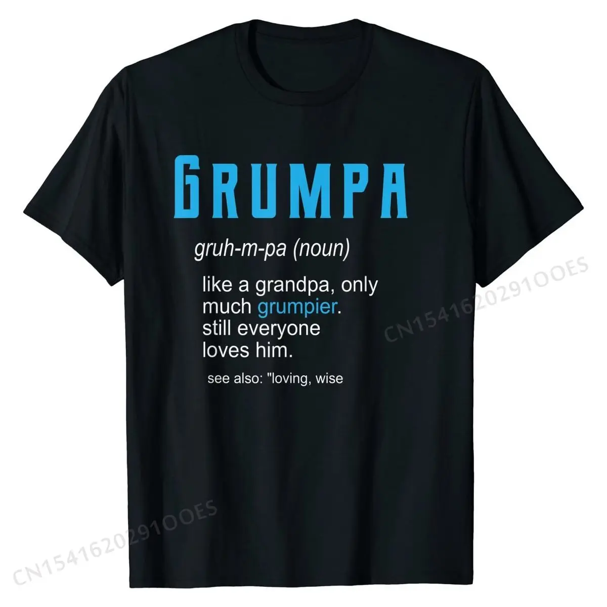 Mens Pops Christmas Shirt for Grandpa, Funny Grumpa Definition T-Shirt Normal T Shirt Plain Cotton Men T Shirt Custom