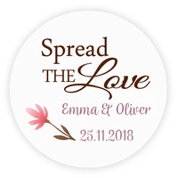 douxart 100 pieces custom personalized spread the love wedding stickers 40mm wedding communion label envelopes seals p126